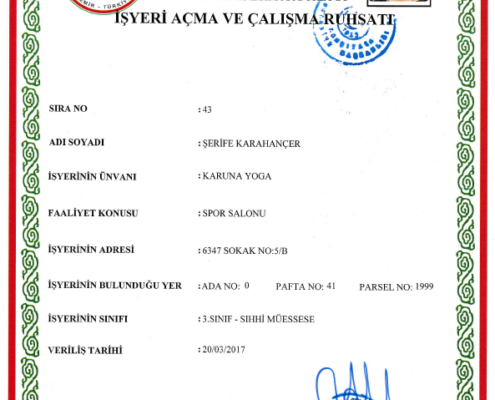 belediye ruhsati 495x400 - Yin Yoga Uzmanlaşma Programı