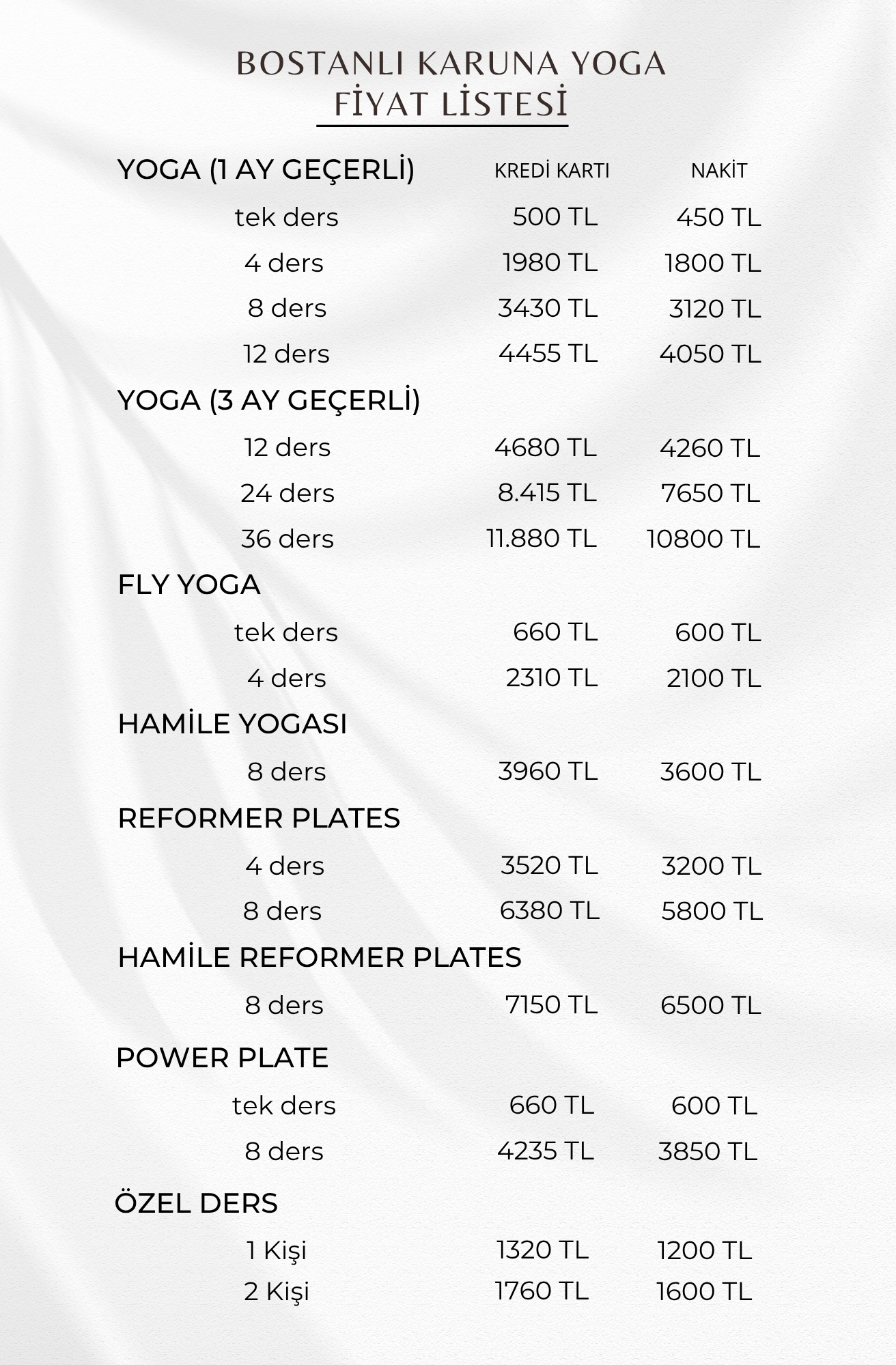 Ucretler - &Uuml;cretler - Bostanlı Şubesi